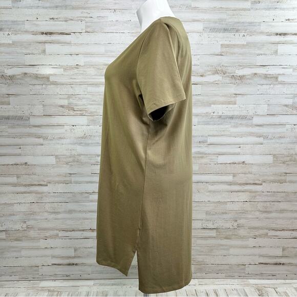 Universal Standard Tesino T-Shirt Dress Women's Size M | 2X Military Olive Knit - Picture 5 of 16